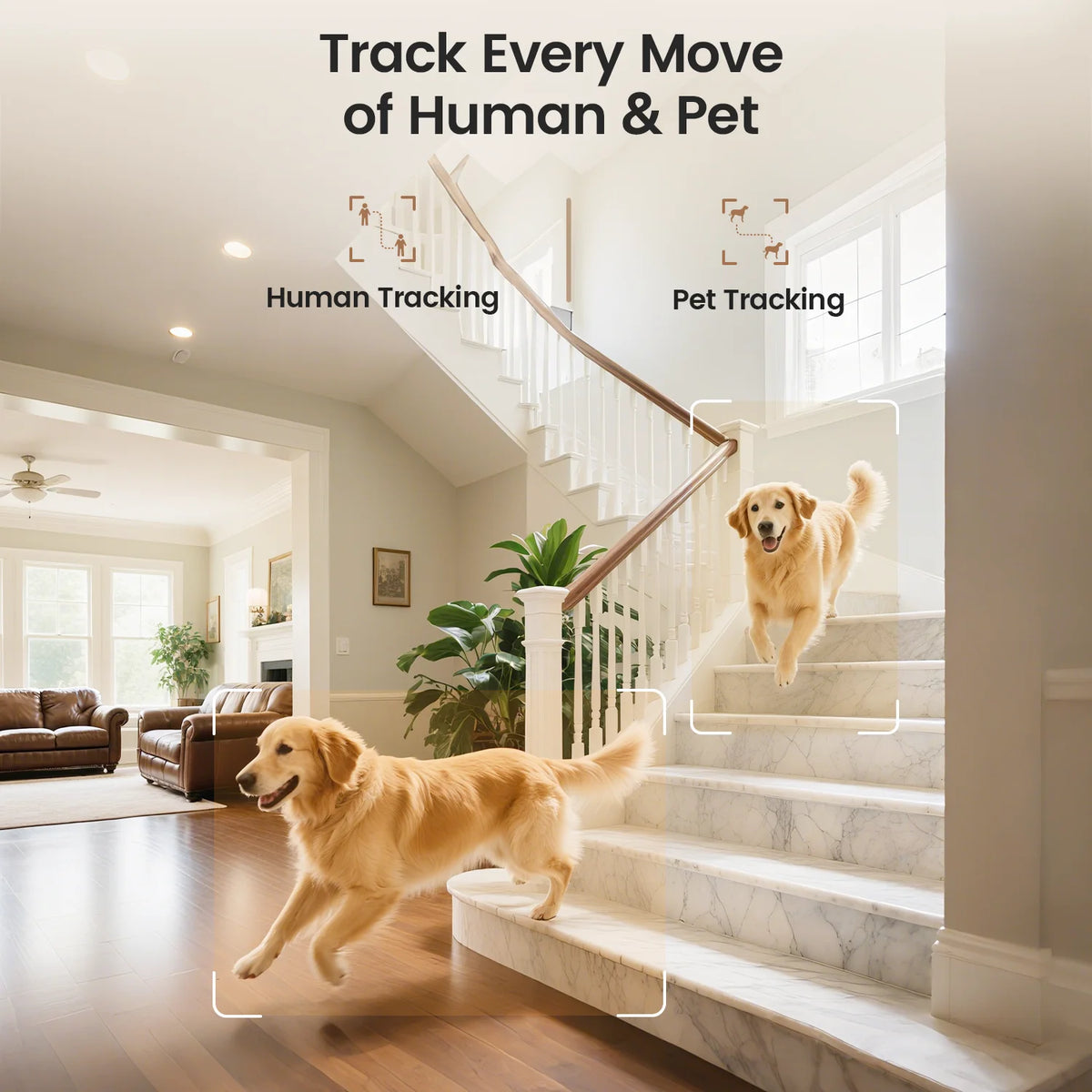 ZOSI Indoor Pan Tilt Security Camera 360 AI Human Tracking