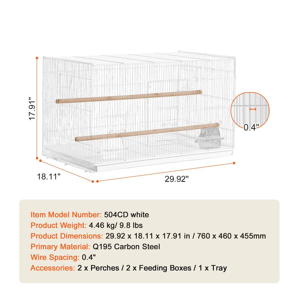 SucceBuy Flight Bird Cage Stackable Divider For Travel Pets