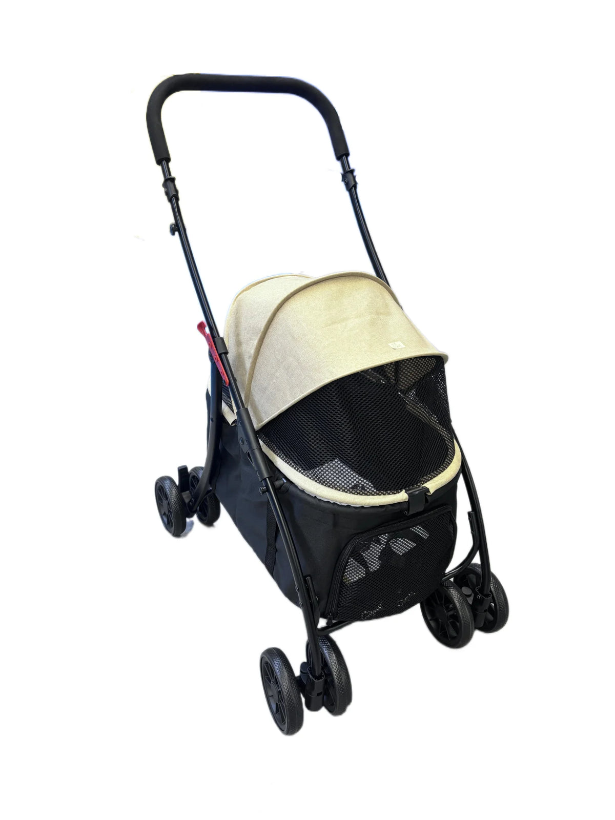 Foldable Pet Stroller With Shock Absorbing Wheels