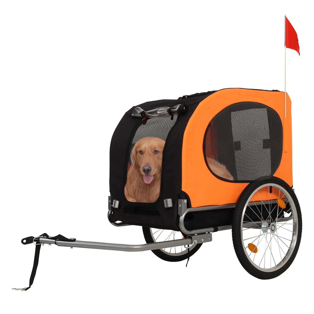 Foldable Dog Bike Trailer With Quick Release Wheels
