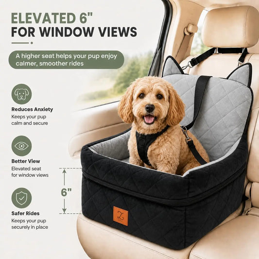 Dog Car Seat Booster With Safety Belt For Travel