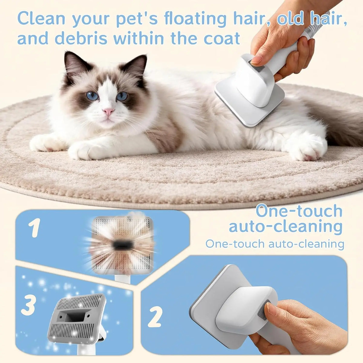 Dog Grooming Vacuum Kit With Deshedding Tools