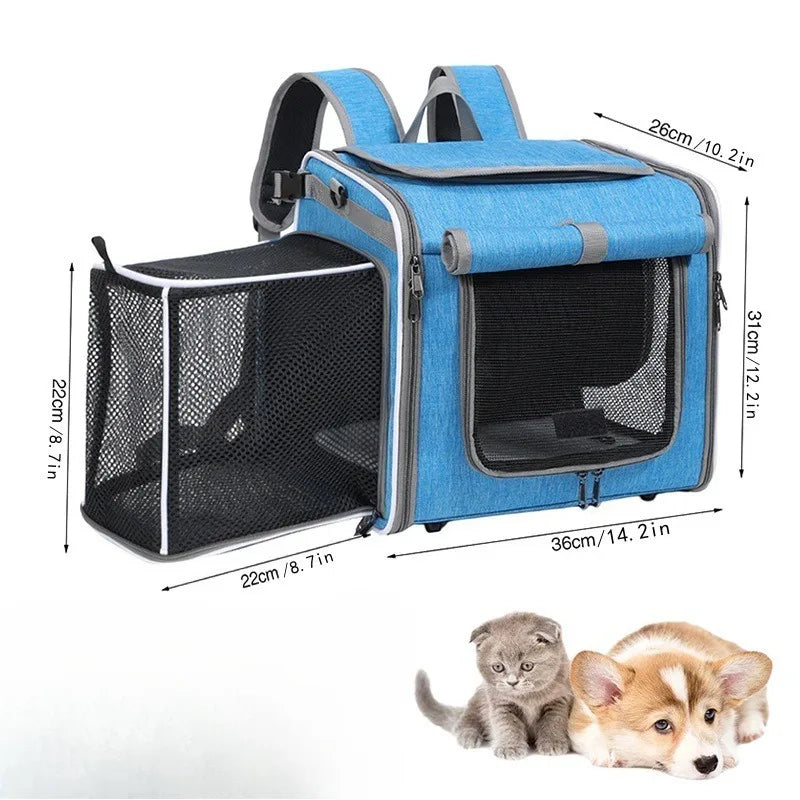 Expandable Cat Carrier Backpack for Travel and Biking