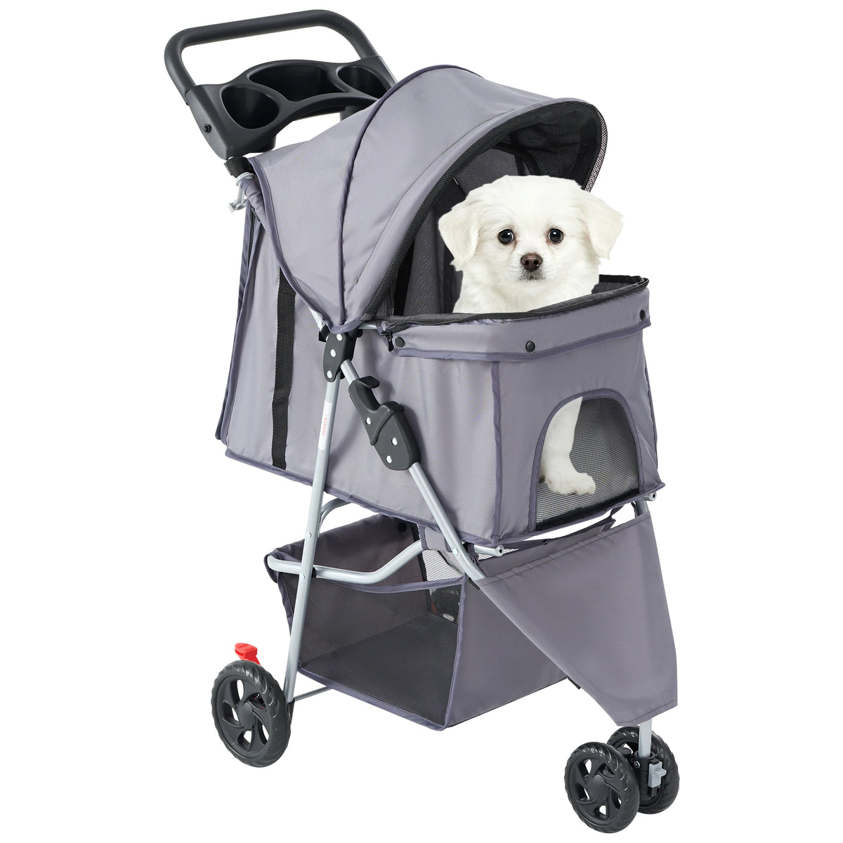 Foldable Three-Wheel Pet Stroller for Dogs and Cats