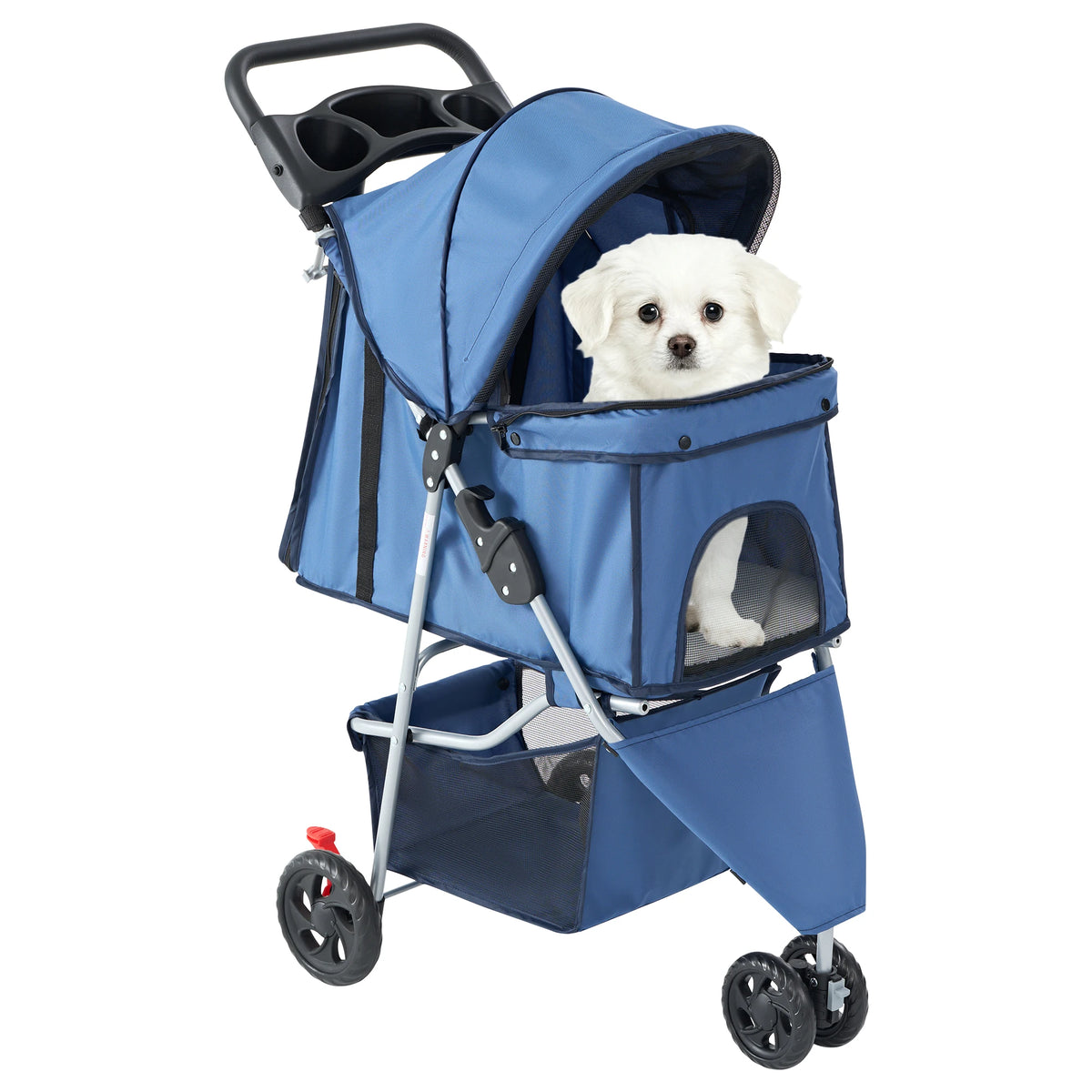 Foldable Three-Wheel Pet Stroller for Dogs and Cats