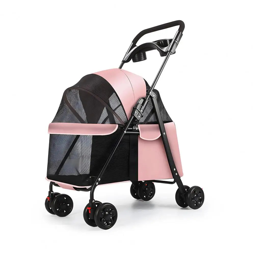 Breathable Mesh Pet Stroller With Visible Window