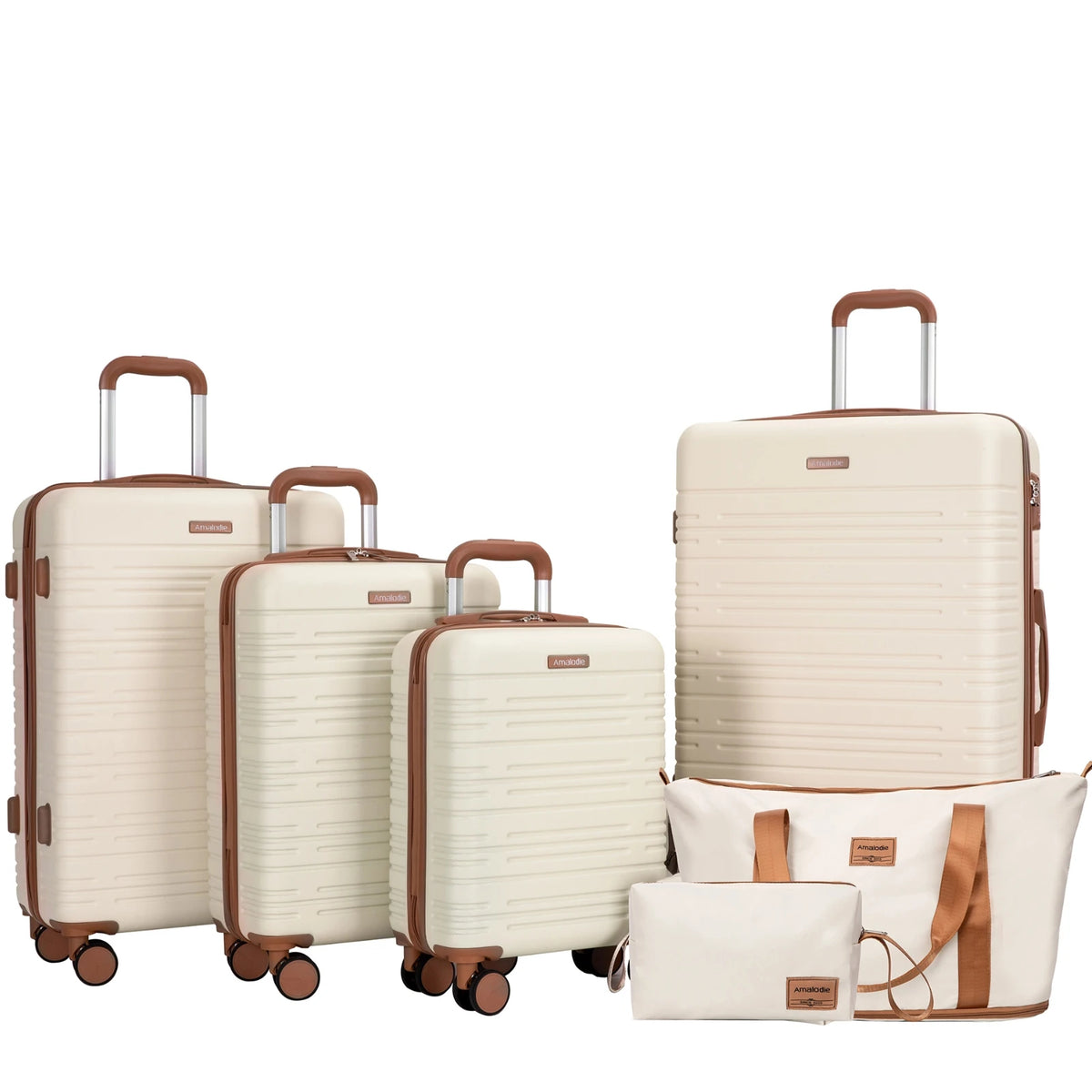 TRIPCOMP 6-Piece Luggage Set With Spinner Wheels TSA Lock