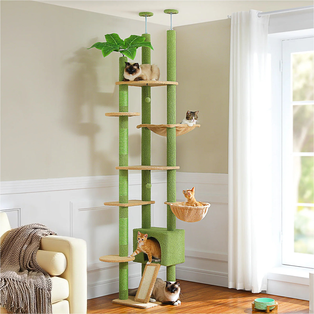 PAWZ Road Height Adjustable Cat Tree With Hammock