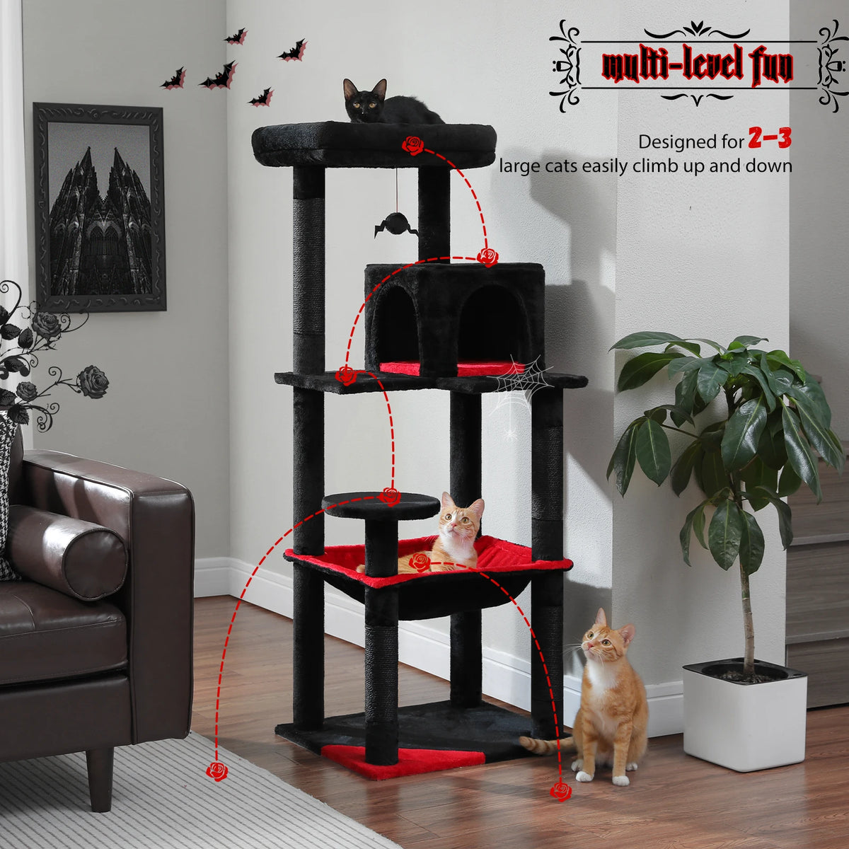 PAWZ Road Indoor Five Level Cat Tree for Large Cats