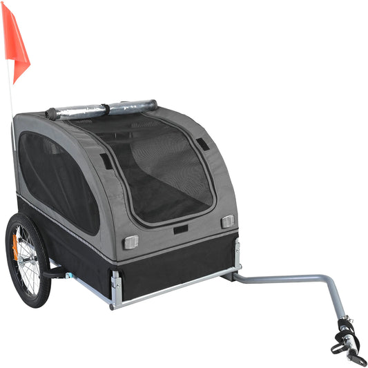 SucceBuy Collapsible Dog Bicycle Trailer Carrier with Wheels