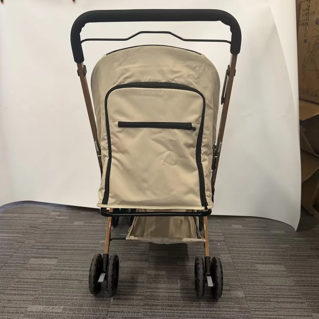 Folding Pet Travel Stroller With Mesh And Storage