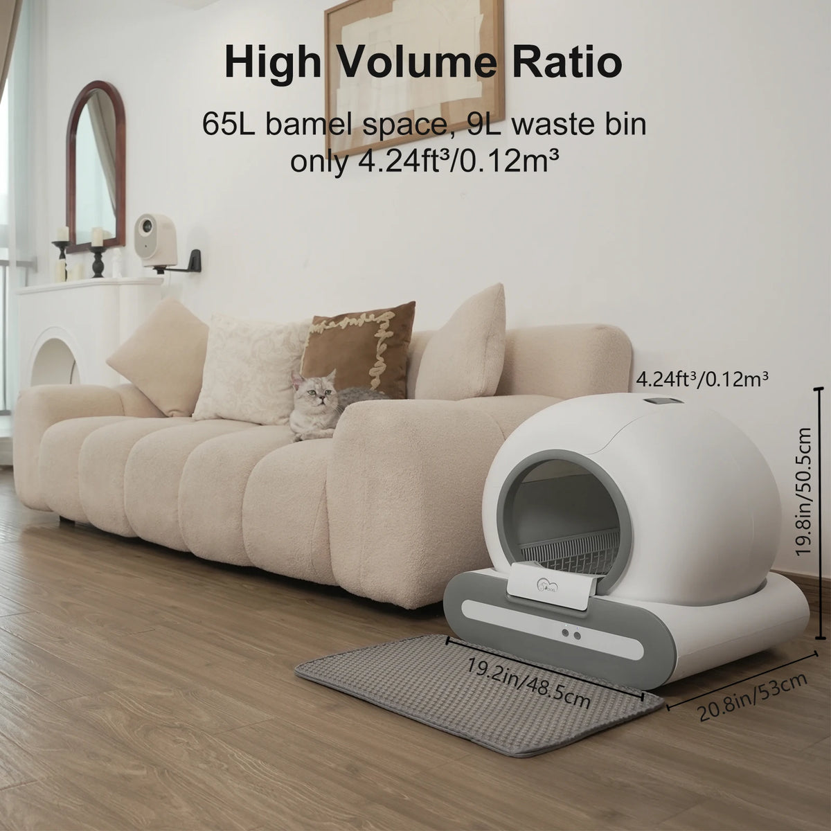 DOEL Self Cleaning Cat Litter Box With 2.4G WiFi App Control