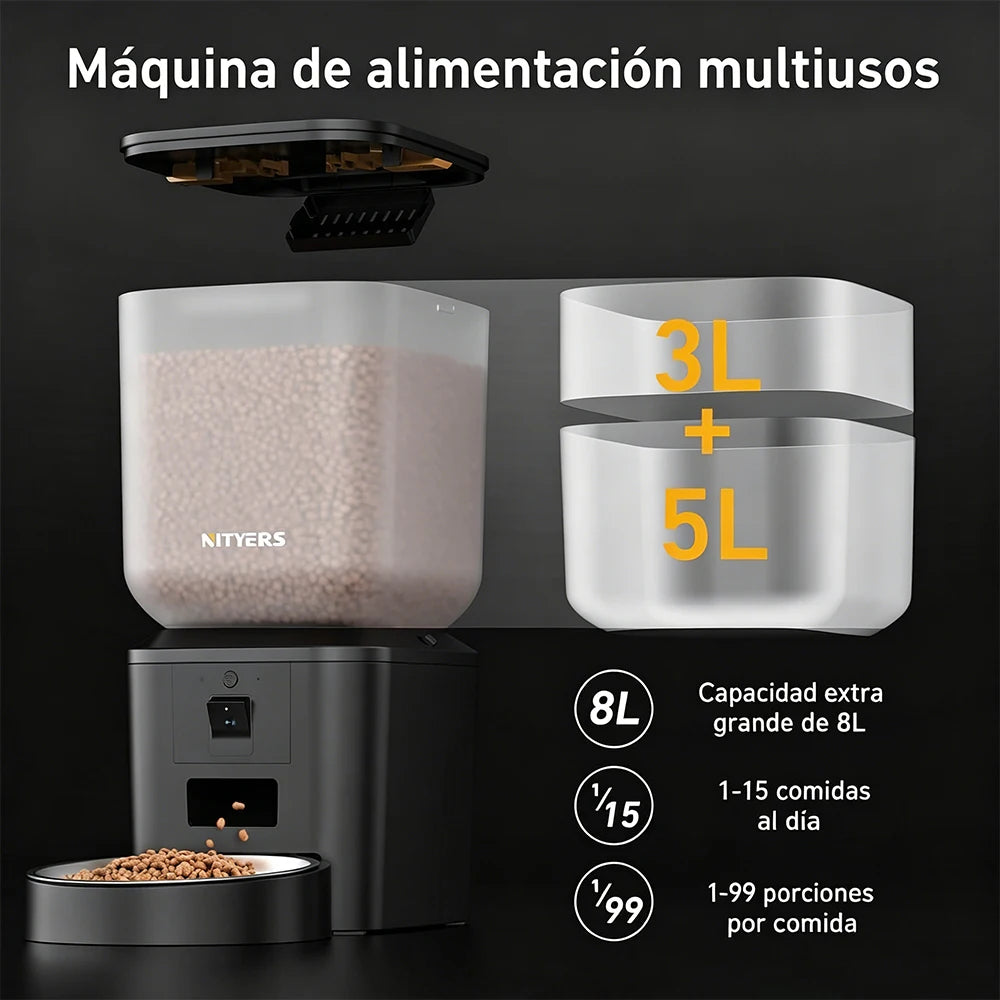 Nityers Automatic Cat Feeder With 1080p Camera