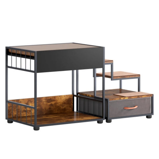 Multi Level Dog Bunk Bed With Steps And Storage