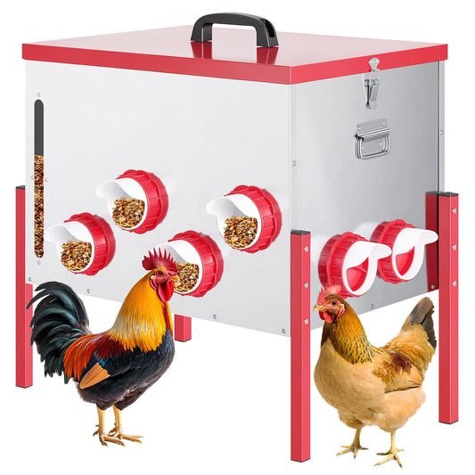 Automatic Metal Poultry Feeder With Adjustable Stand
