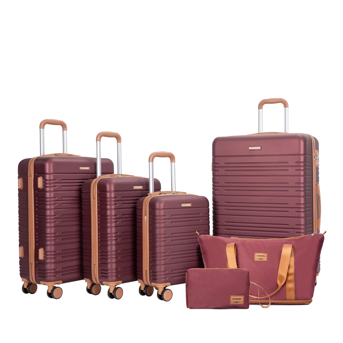 TRIPCOMP 6-Piece Luggage Set With Spinner Wheels TSA Lock
