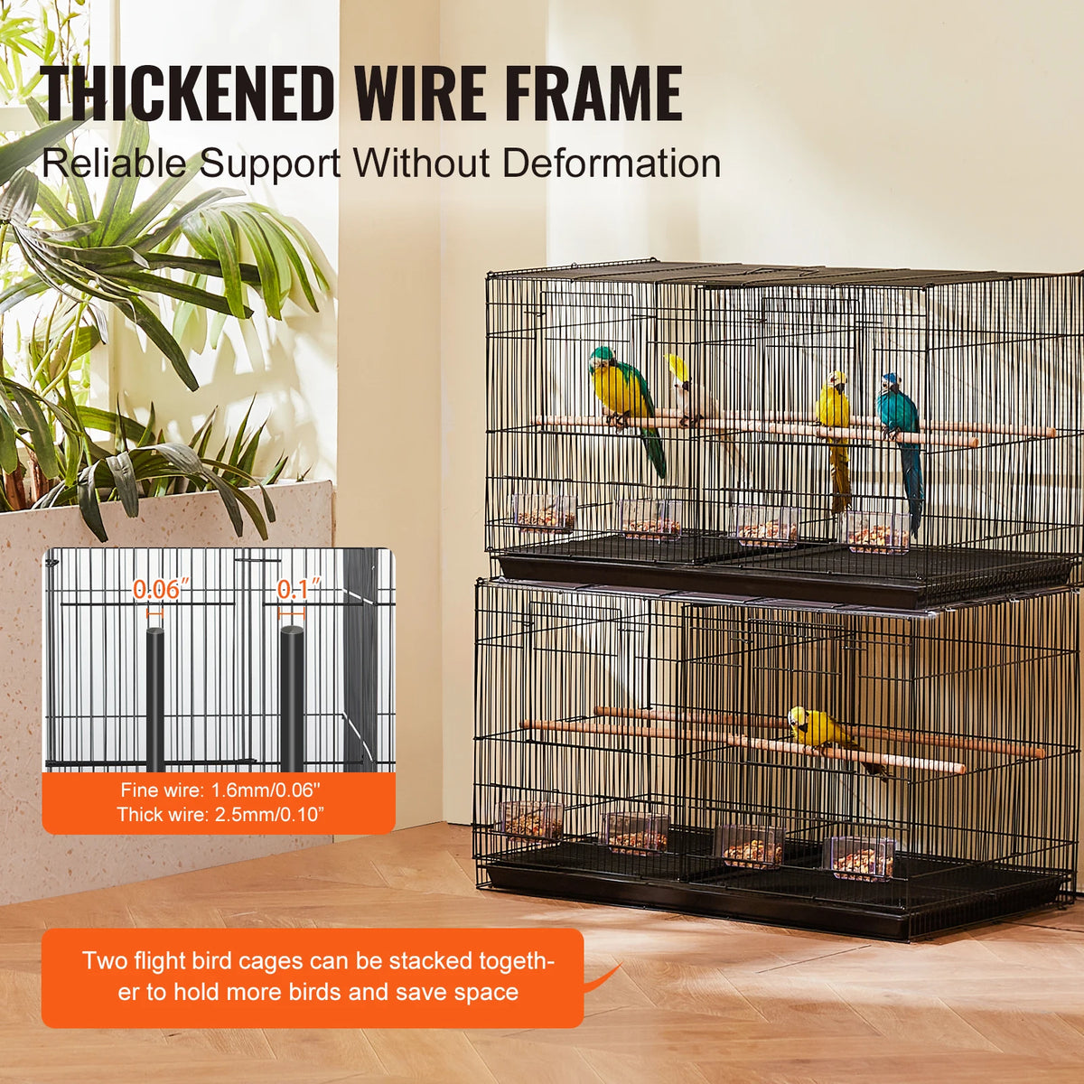 SucceBuy Flight Bird Cage Stackable Divider For Travel Pets