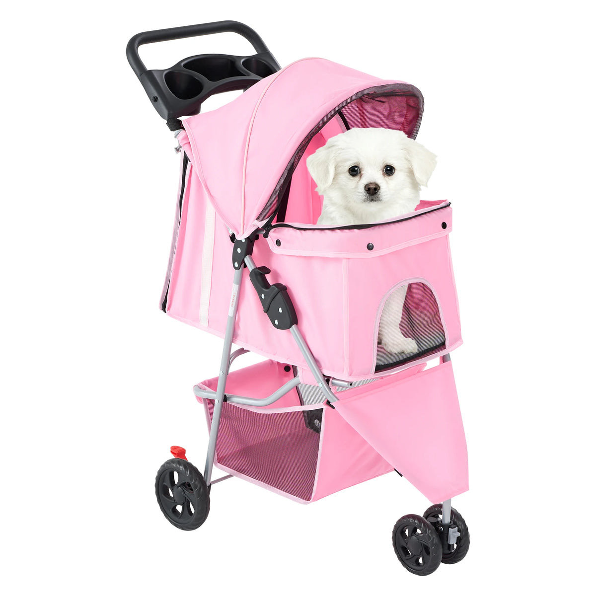 Foldable Three-Wheel Pet Stroller for Dogs and Cats