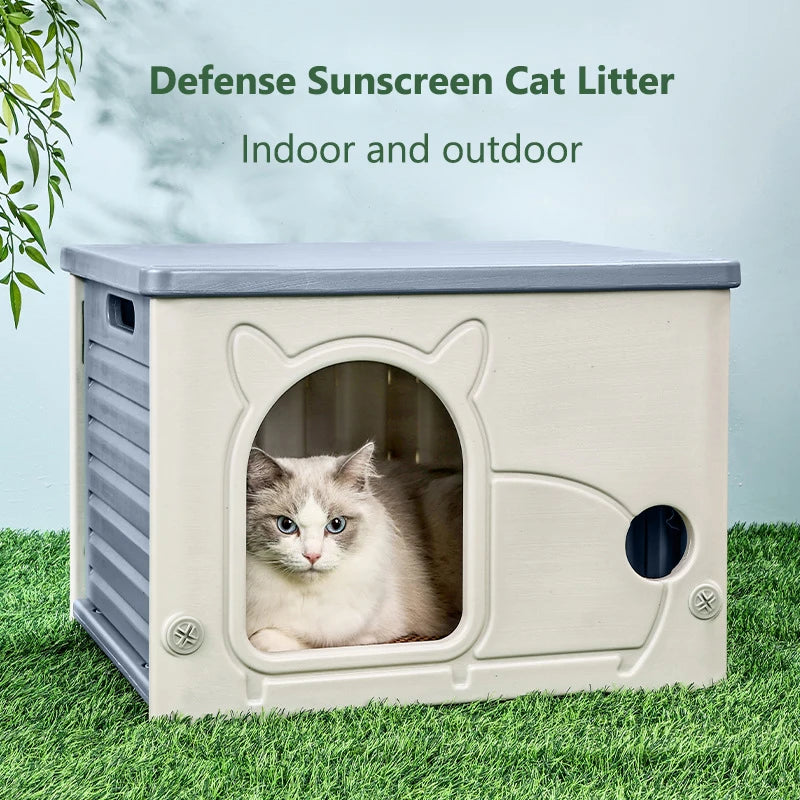 Rainproof Outdoor Cat House for All Seasons