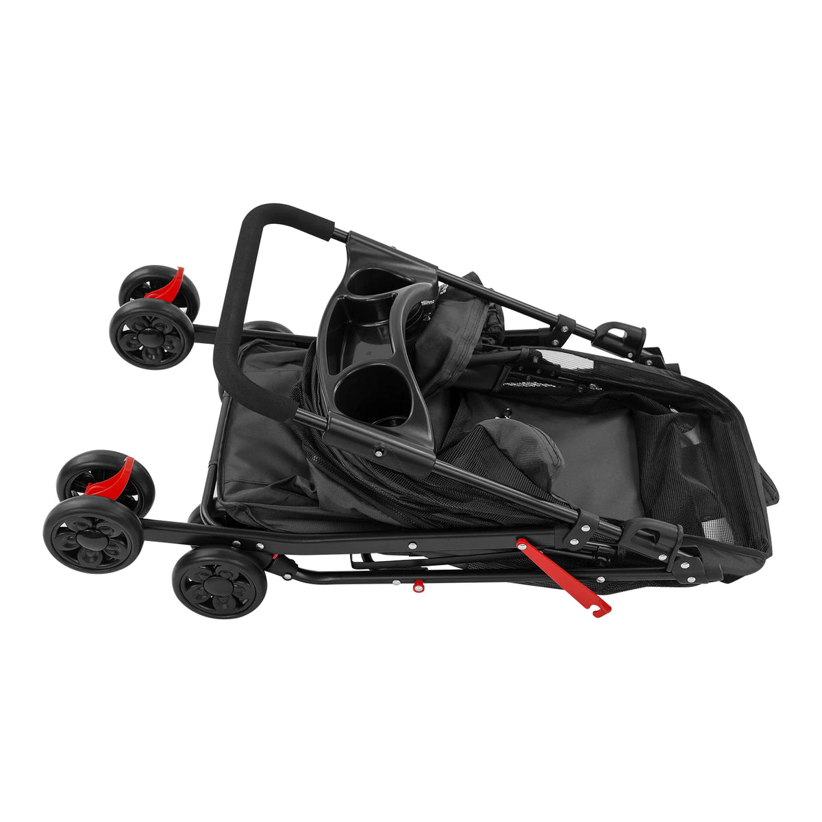 Foldable Pet Travel Stroller With Water Cup Holder