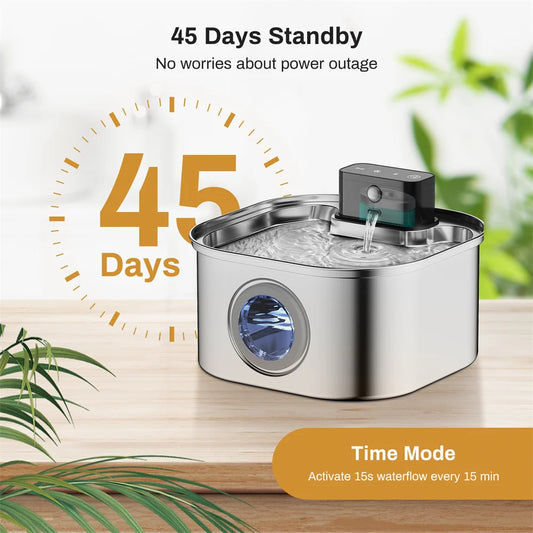 Weomg 3L Automatic Stainless Steel Pet Water Fountain