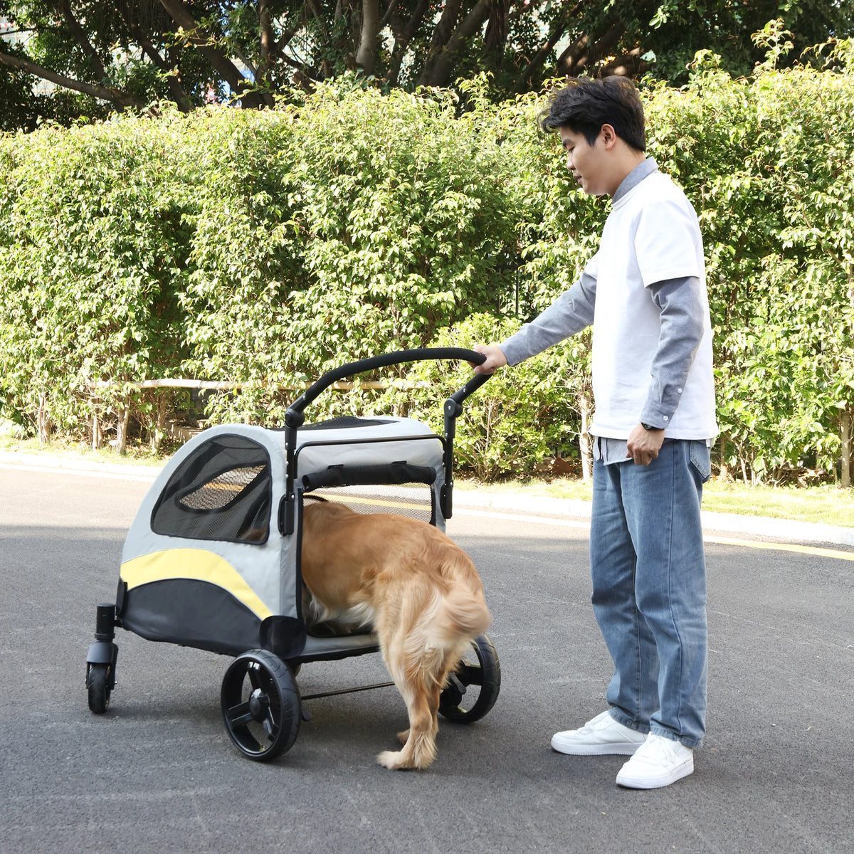 Foldable Breathable Dog and Cat Travel Stroller