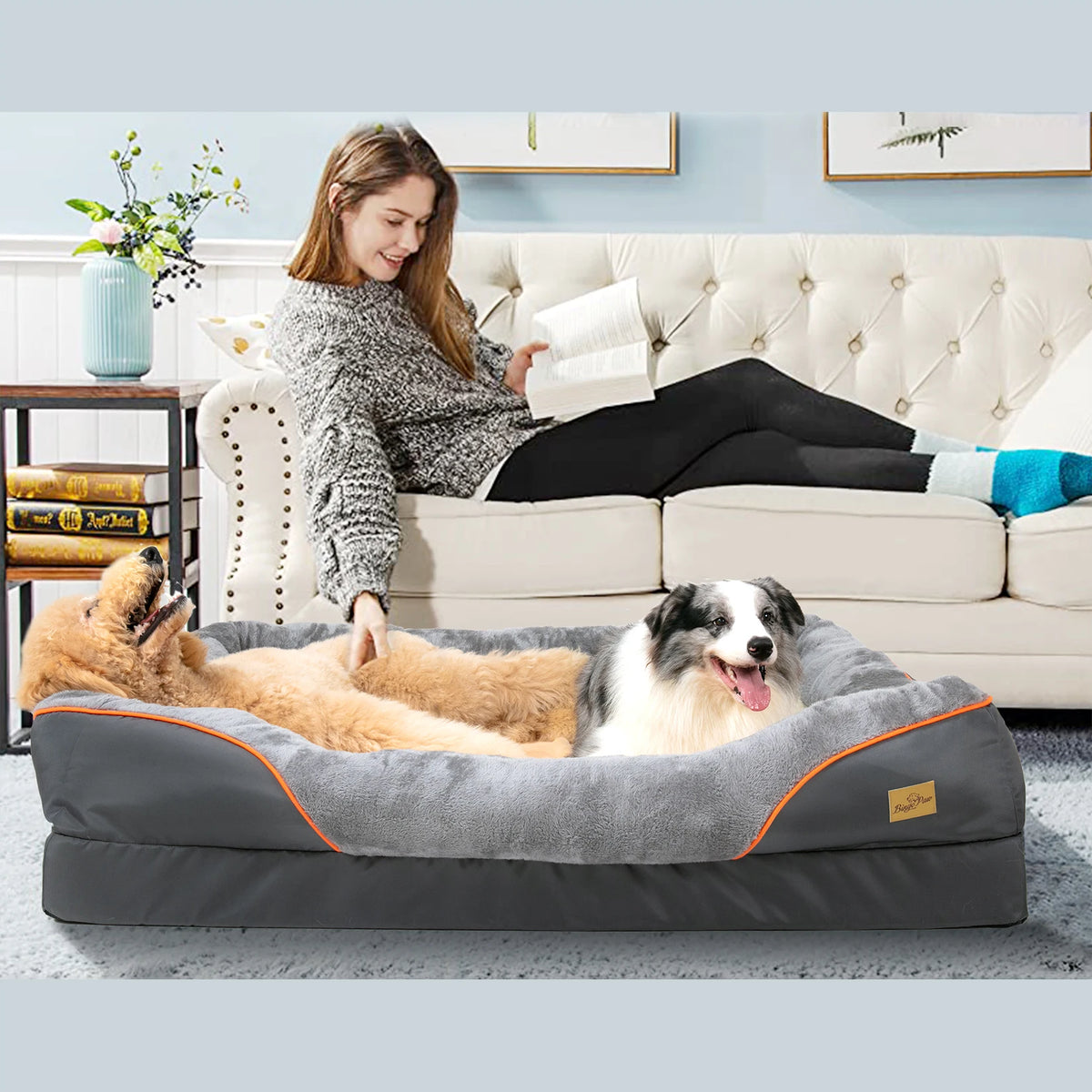 BINGOPAW Waterproof Dog Bed With Removable Washable Cover