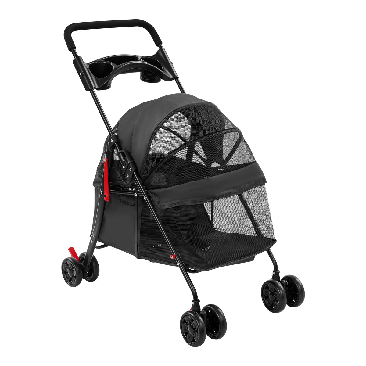 Foldable Pet Travel Stroller With Water Cup Holder