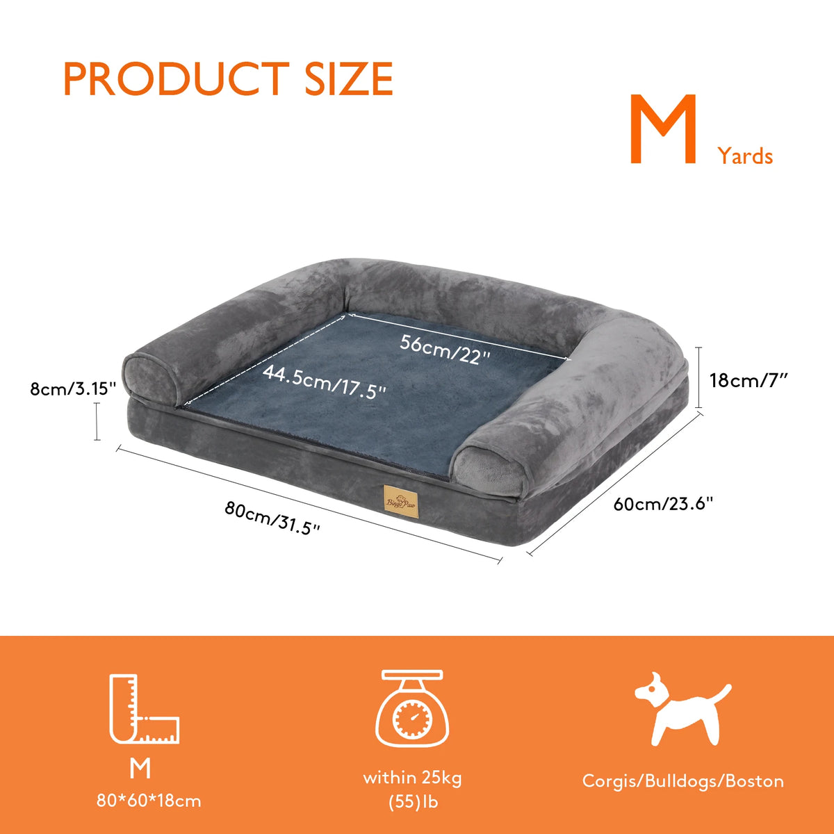 BINGOPAW Orthopedic Dog Bed With Washable Cover