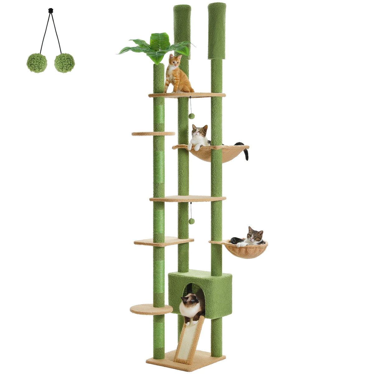 PAWZ Road Height Adjustable Cat Tree With Hammock