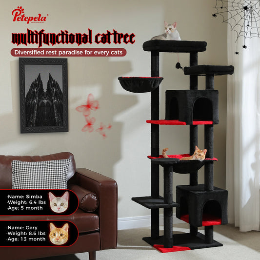 PAWZ Road Tall Cat Tree With Hammock Scratching Posts