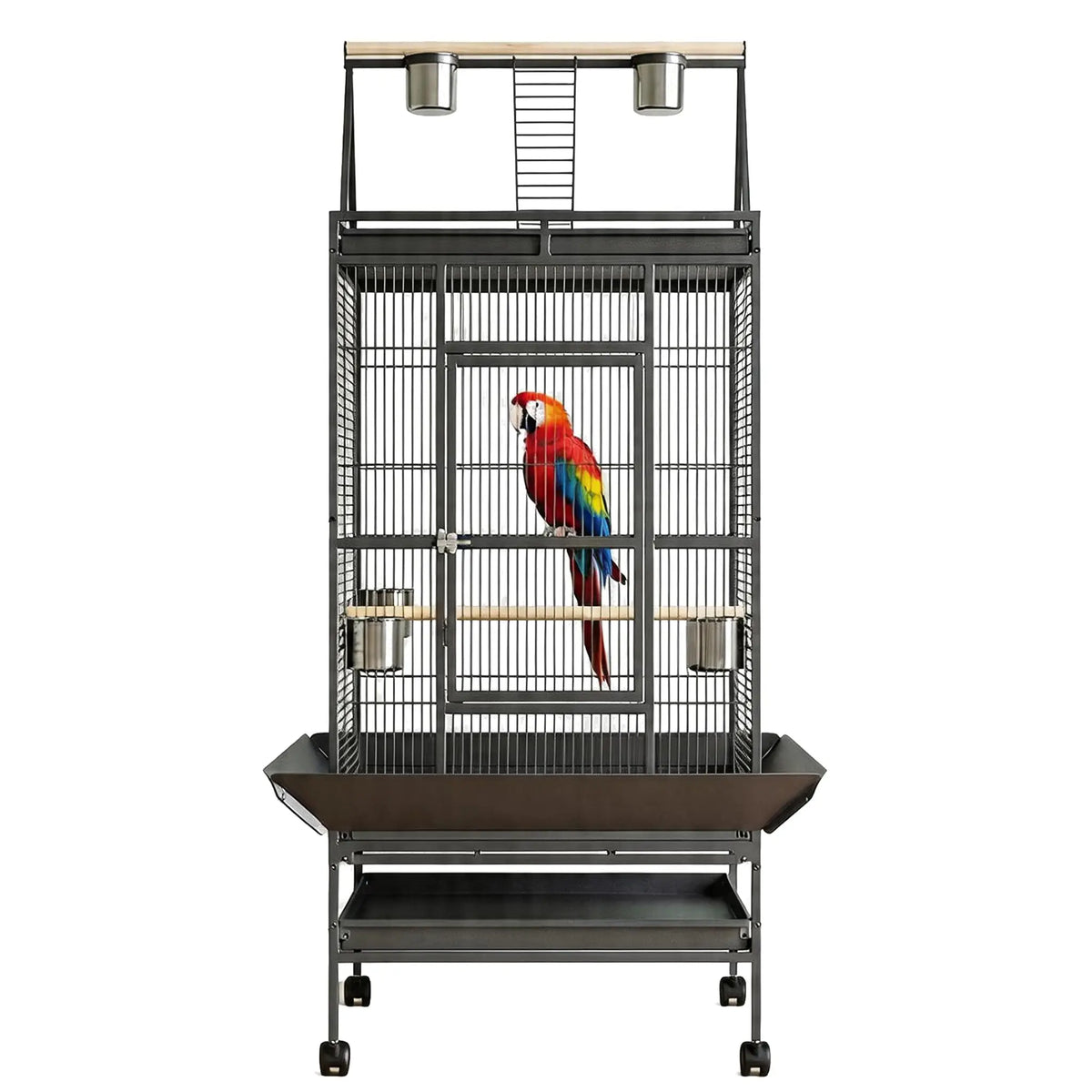 HiMISS Bird Cage With Rolling Stand And Play Top