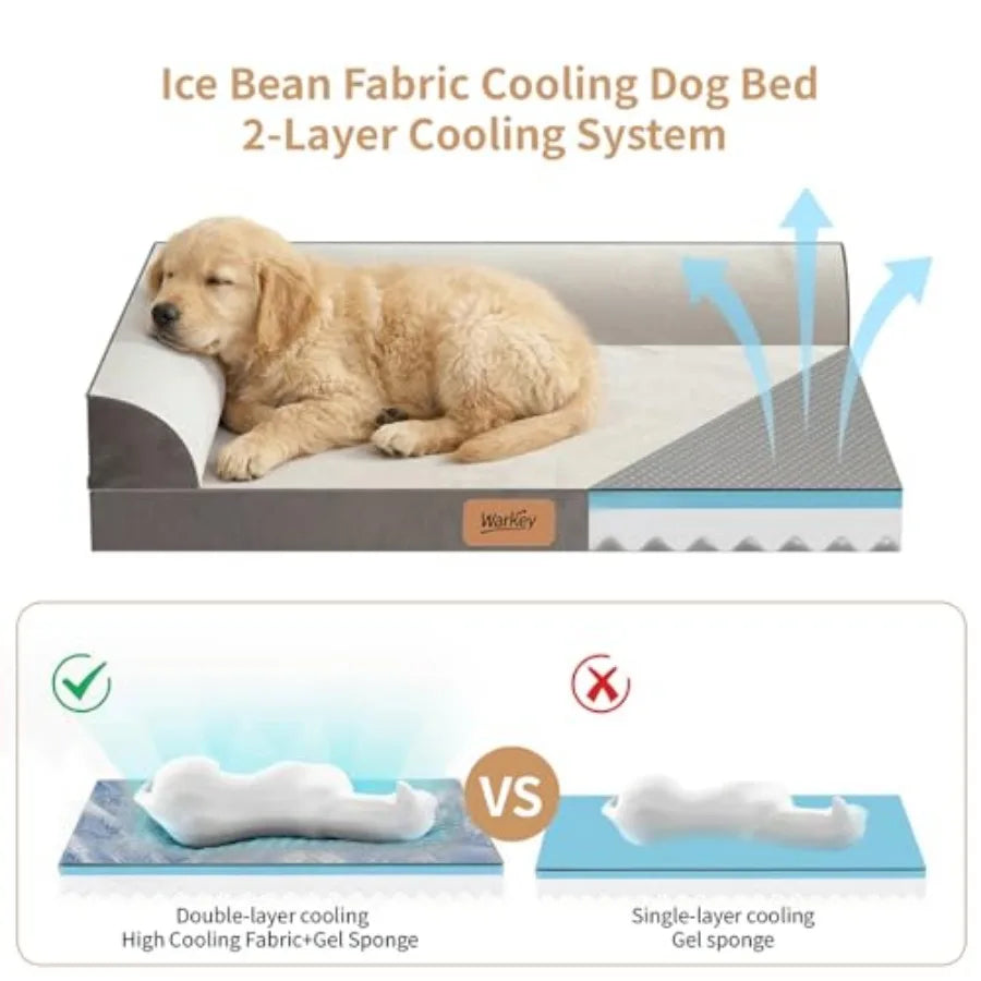 Cooling Gel Memory Foam Orthopedic Waterproof Dog Bed