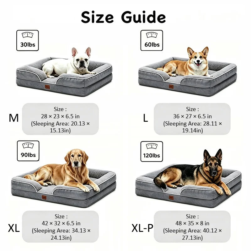 Washable Waterproof Memory Foam Orthopedic Dog Bed