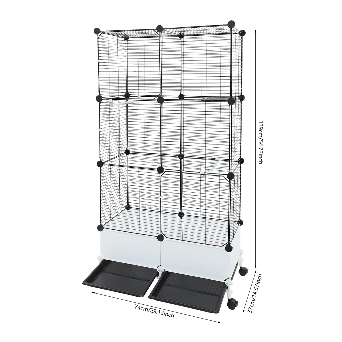Parrot Cage With Splash Guard And Locking Wheels