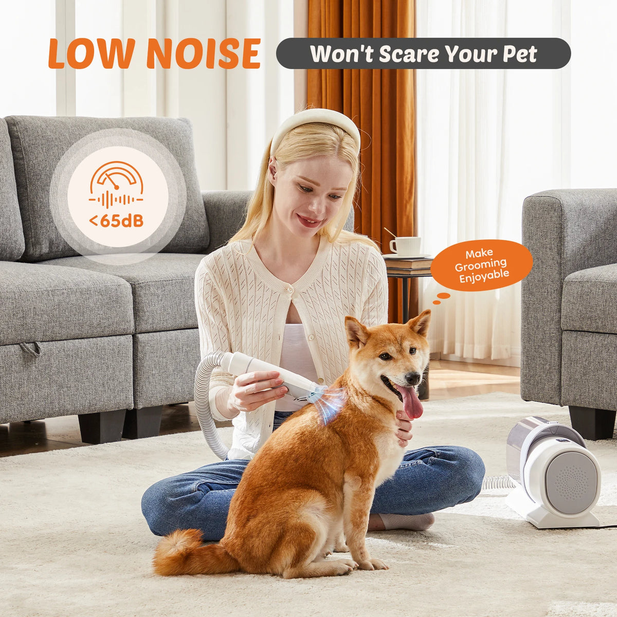 JHK Pet Grooming Vacuum Kit With Cordless Clippers