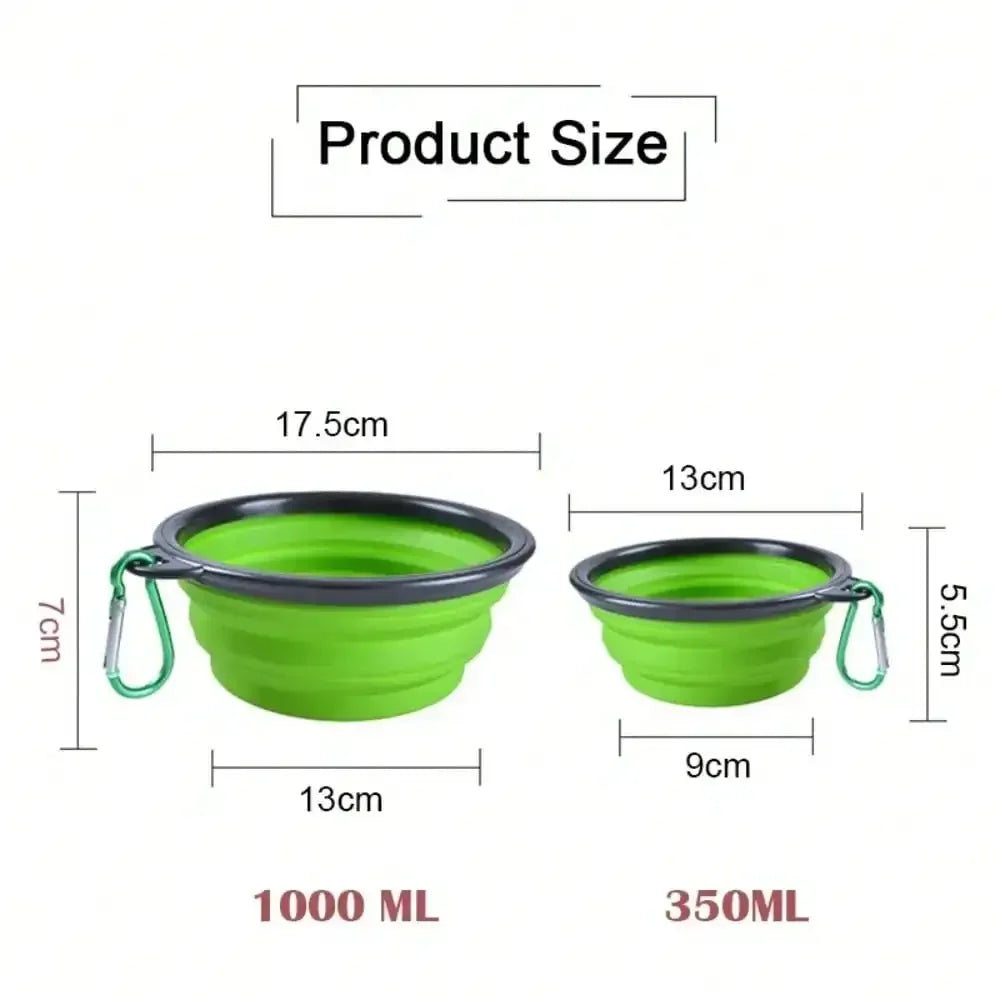 Foldable Silicone Dog Feeder Bowl 2in1 Dispenser