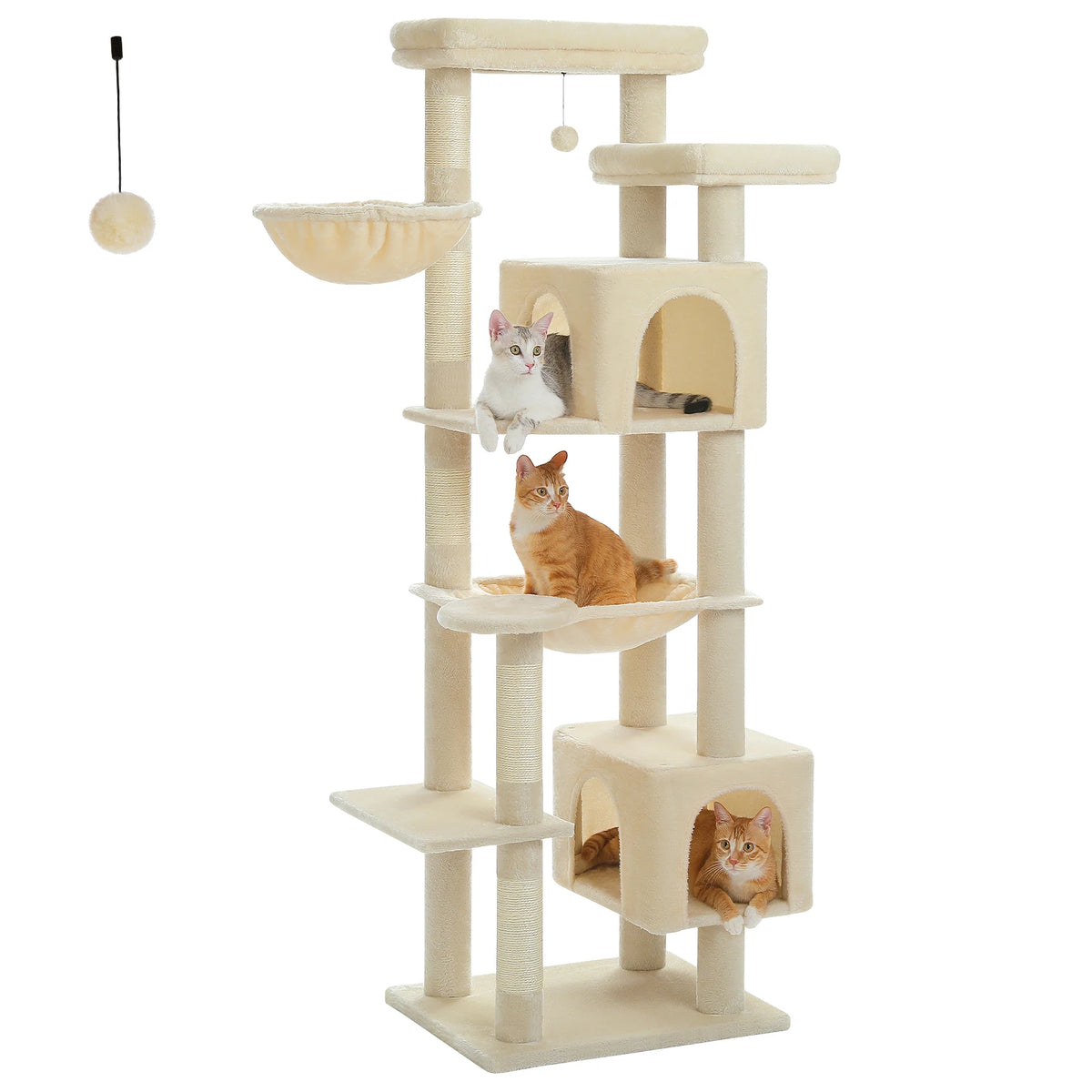 PAWZ Road Tall Cat Tree With Hammock Scratching Posts