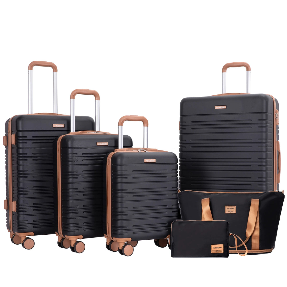 TRIPCOMP 6-Piece Luggage Set With Spinner Wheels TSA Lock