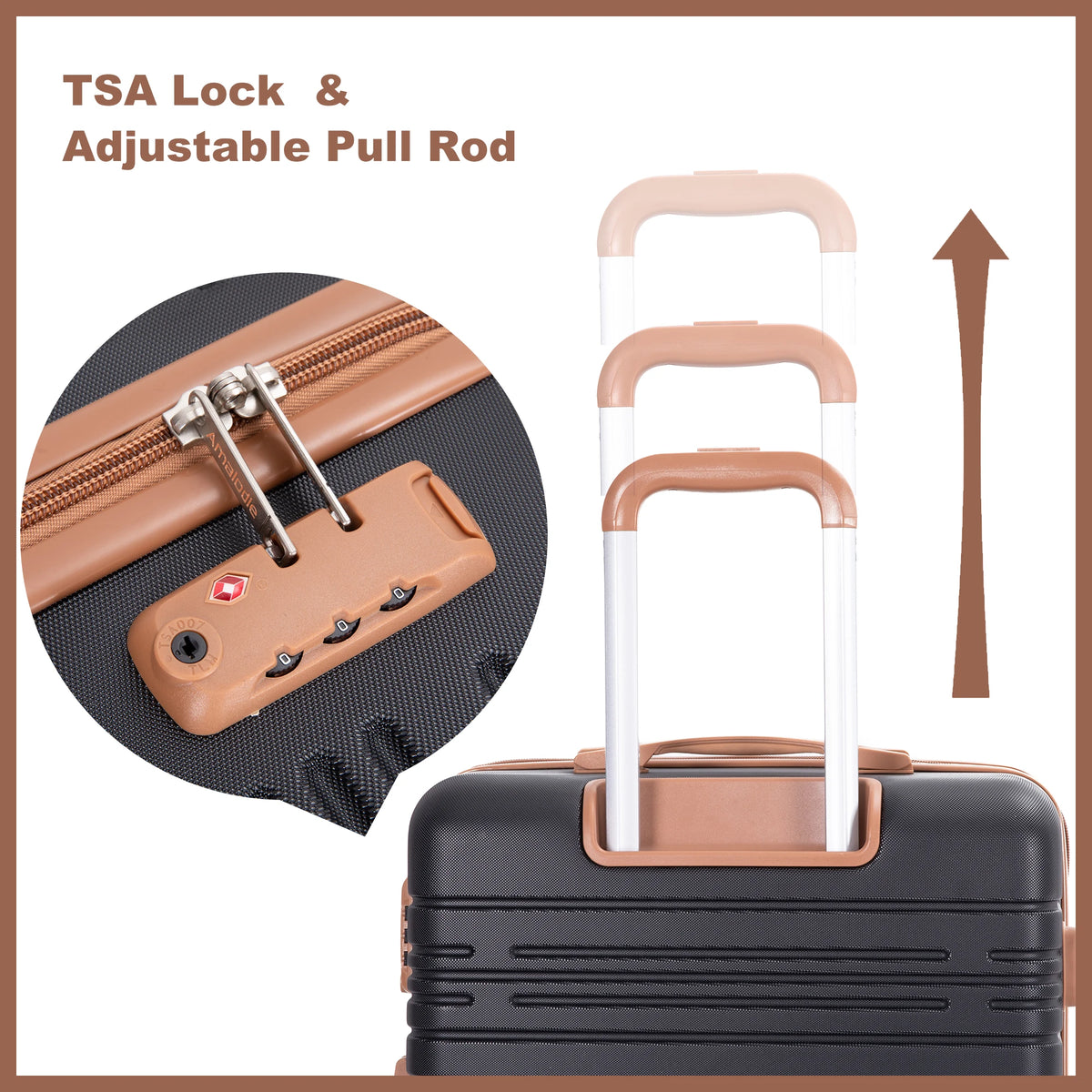 TRIPCOMP 6-Piece Luggage Set With Spinner Wheels TSA Lock