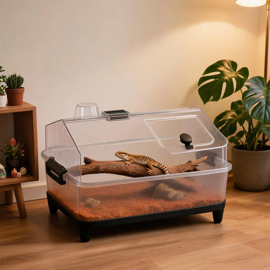 HiMISS Small Reptile Terrarium Kit With Lid And Acrylic Tank