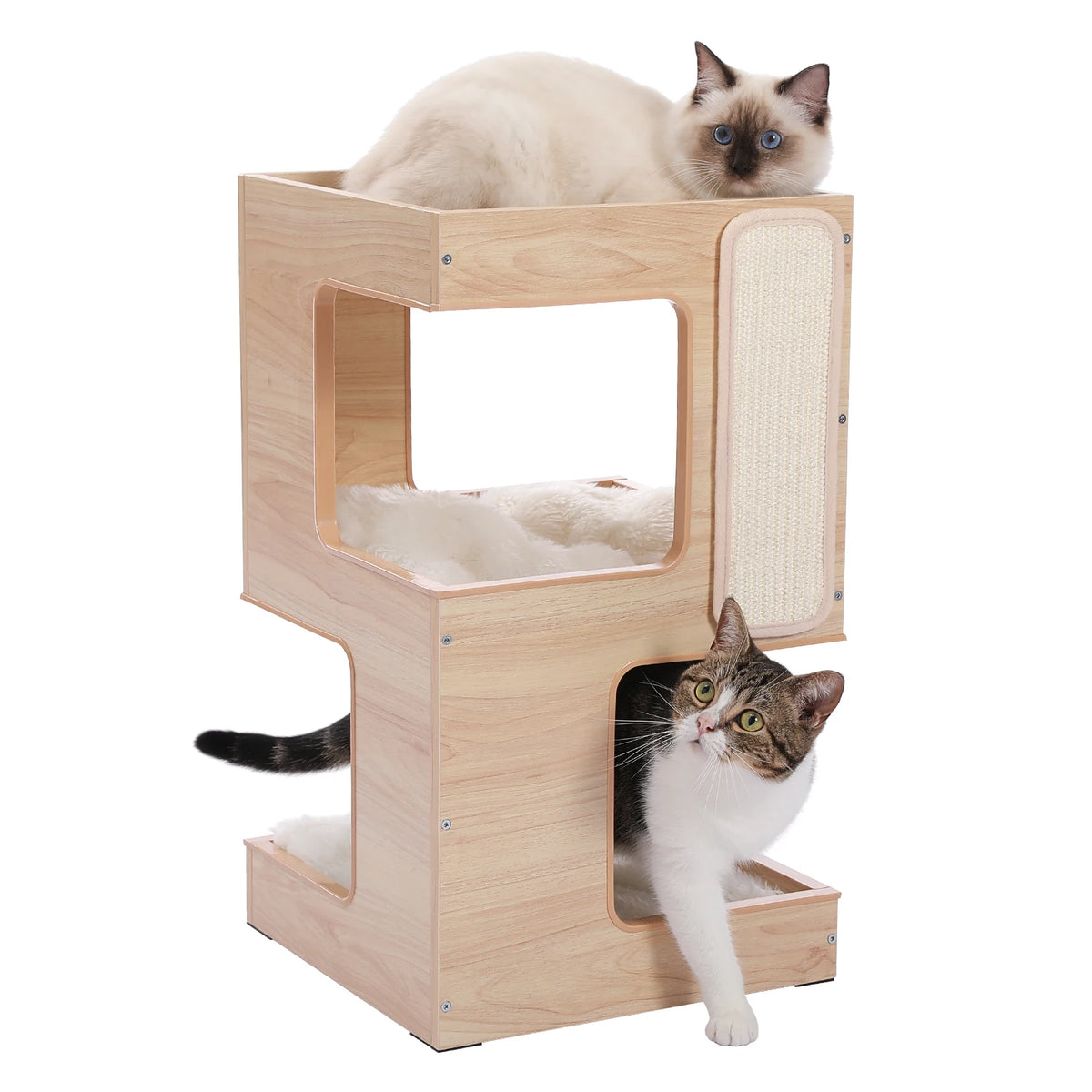 PAWZ Road Wood Cat Condo With Scratching Pad