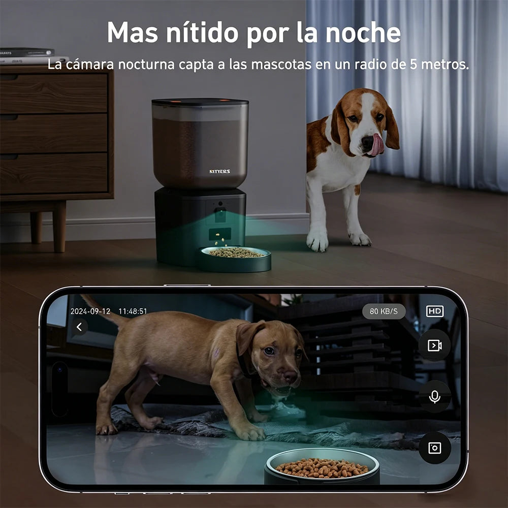 Nityers Automatic Cat Feeder With 1080p Camera