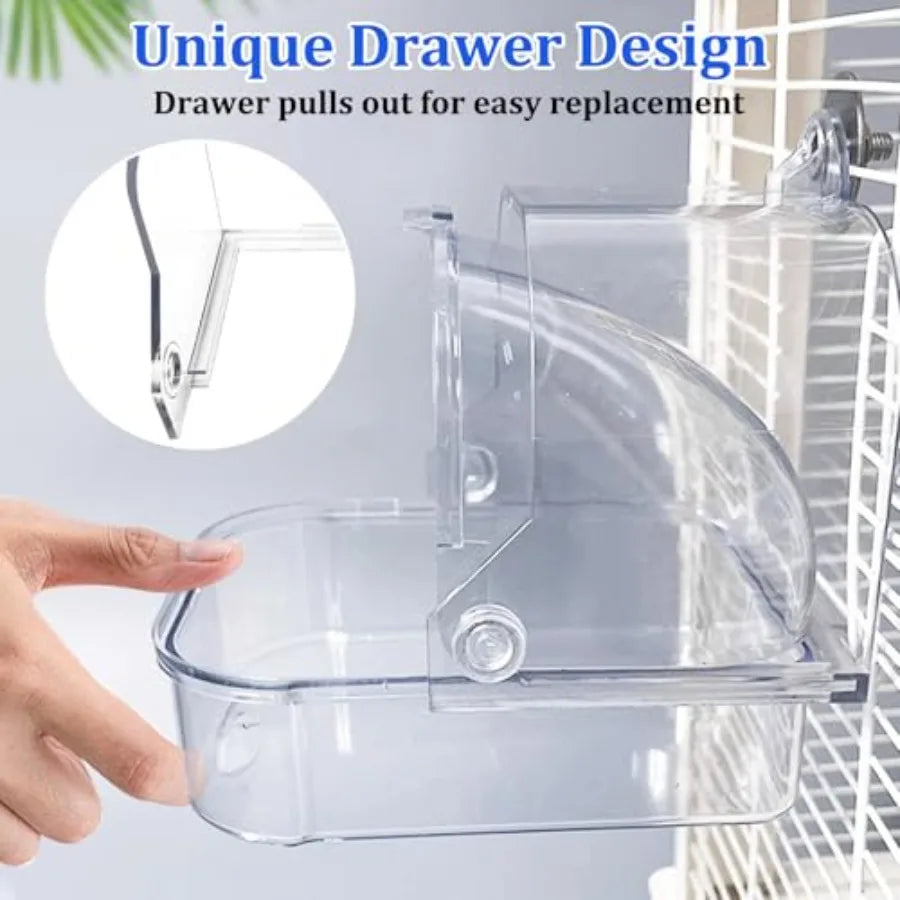 Hanging Bird Cage Bath Feeder Tray For Small Birds