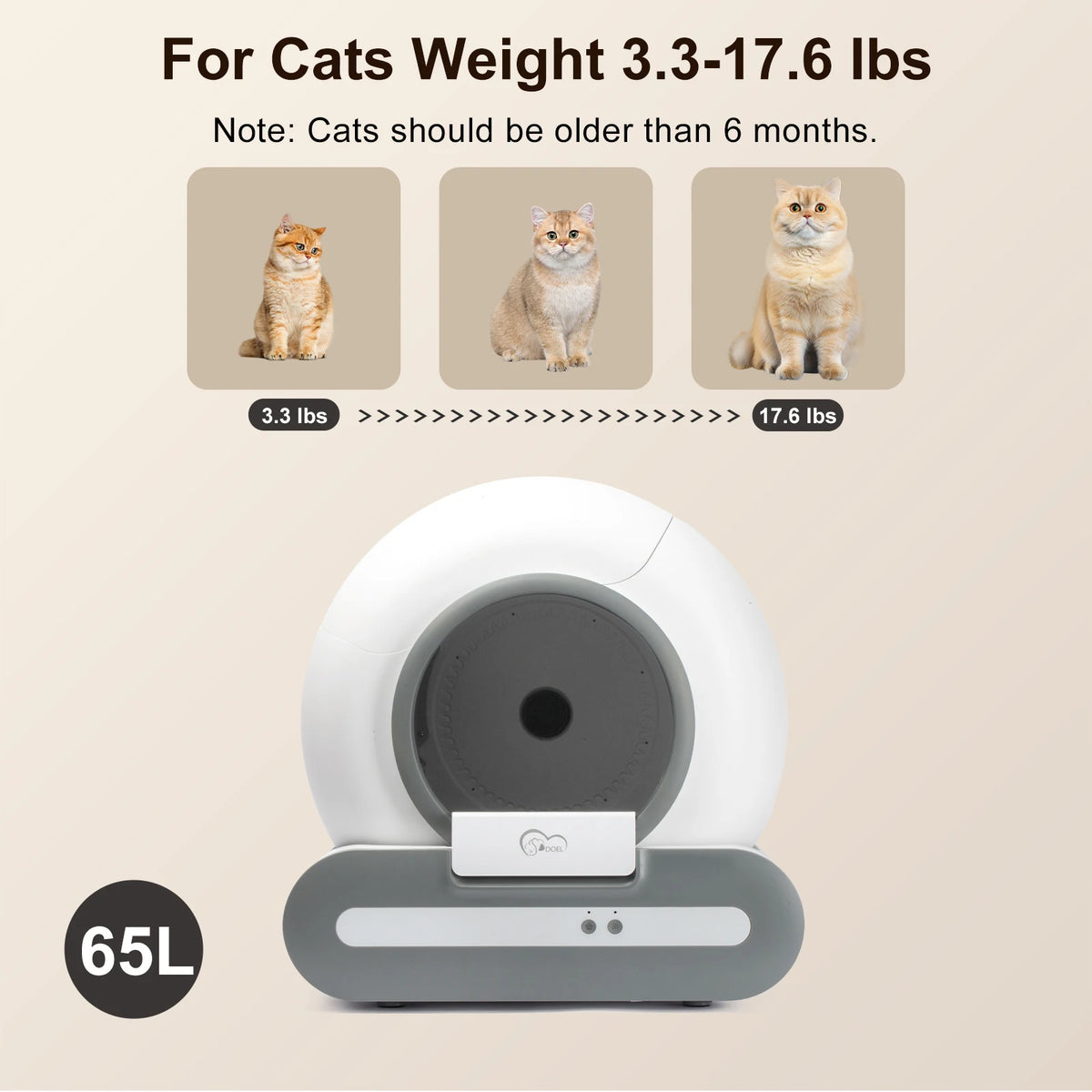 DOEL Self Cleaning Cat Litter Box With 2.4G WiFi App Control