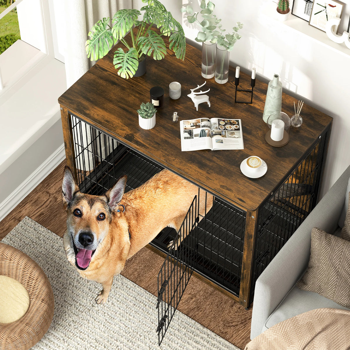BINGOPAW Pet Cage Kennel With Removable Tray
