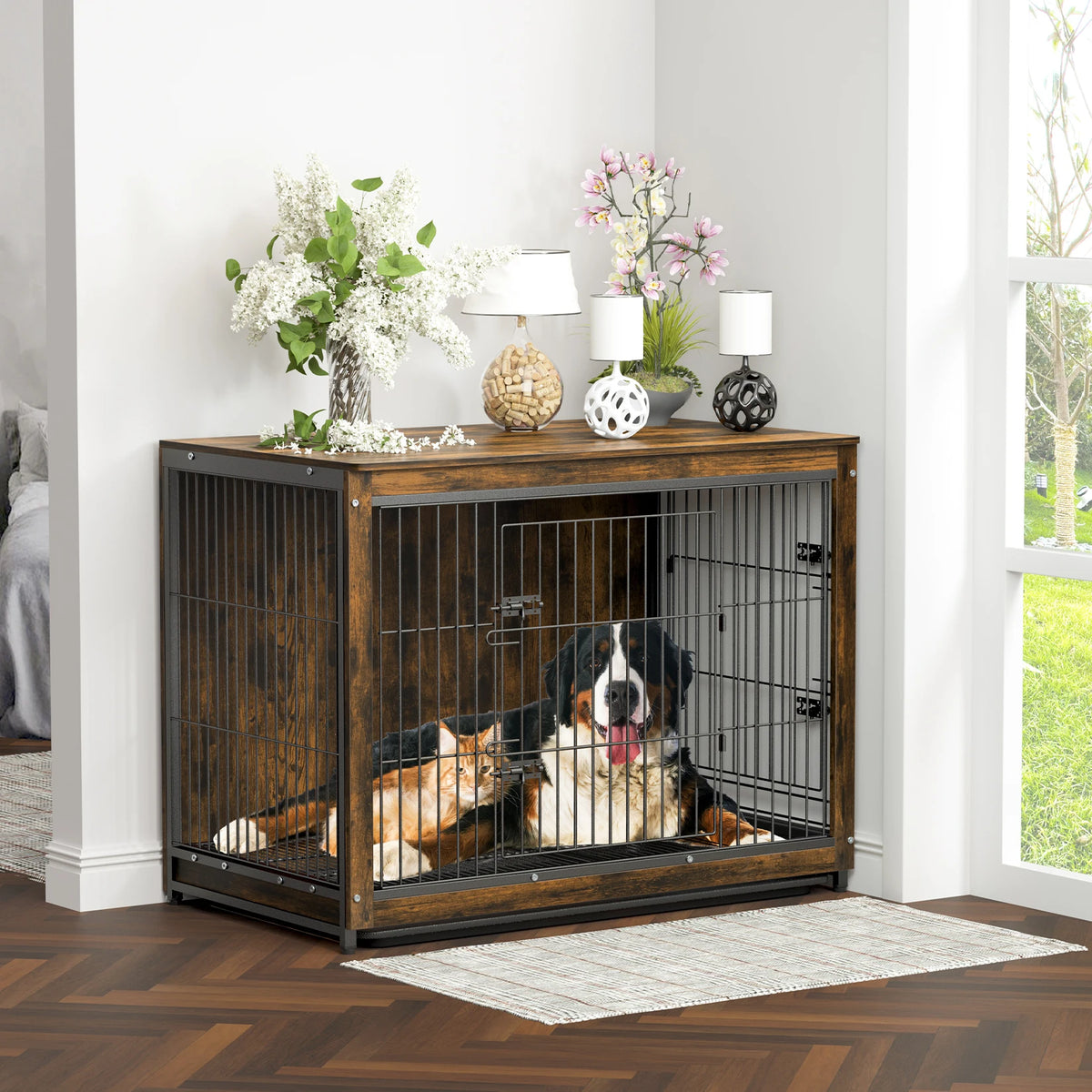 BINGOPAW Pet Cage Kennel With Removable Tray
