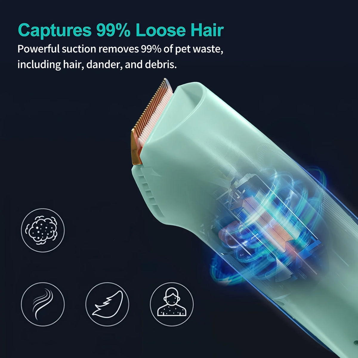 Pet Grooming Vacuum Kit With Clipper