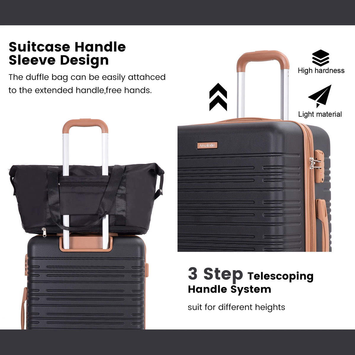 TRIPCOMP 6-Piece Luggage Set With Spinner Wheels TSA Lock