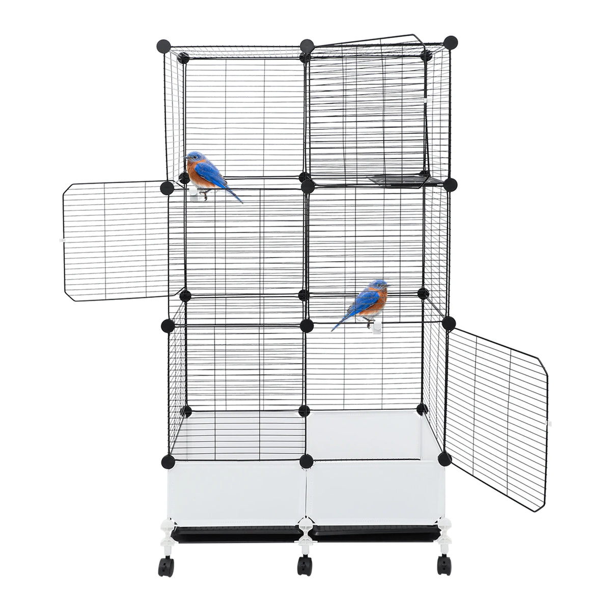 Parrot Cage With Splash Guard And Locking Wheels